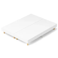 Teeno Sommier tapissé 160x200 cm(2x80x200), 12 pieds pour un maintien stable, hauteur 29 cm, housse amovible incluse