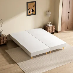 Teeno Sommier tapissé 160x200 cm(2x80x200), 12 pieds pour un maintien stable, hauteur 29 cm, housse amovible incluse