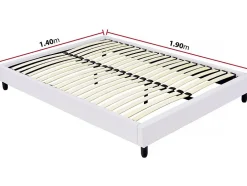 Habitat Et Jardin Sommier tapisser à lattes - 140 x 190 cm - 20 lattes - Blanc Online