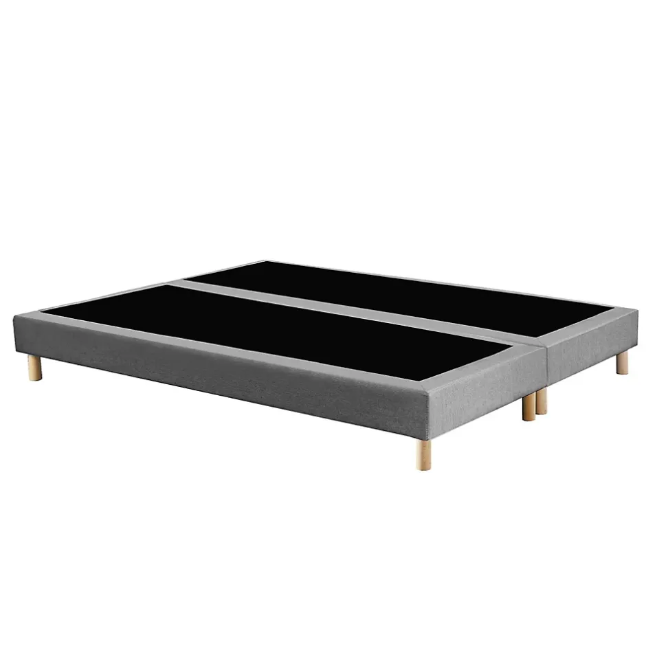 Idliterie Sommier tapissier à lattes fixes 160x200 gris chiné Clearance