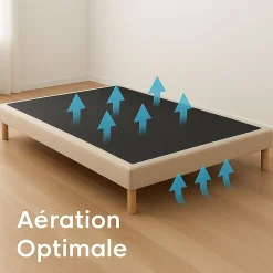 Idliterie Sommier tapissier à lattes fixes 140x200 beige Online
