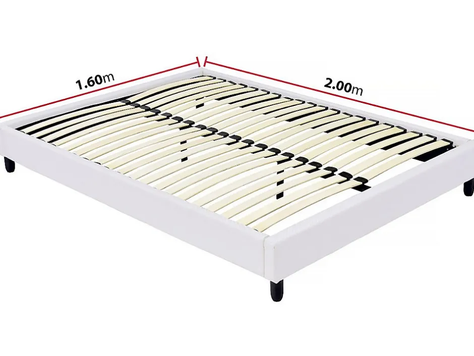 Habitat Et Jardin Sommier tapissier à lattes - 160 x 200 cm - 20 lattes - Blanc