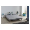 Deko Dream Sommier tapissier a lattes 140 x 190 - Bois massif gris + pieds - FINLANDEK Rakenne