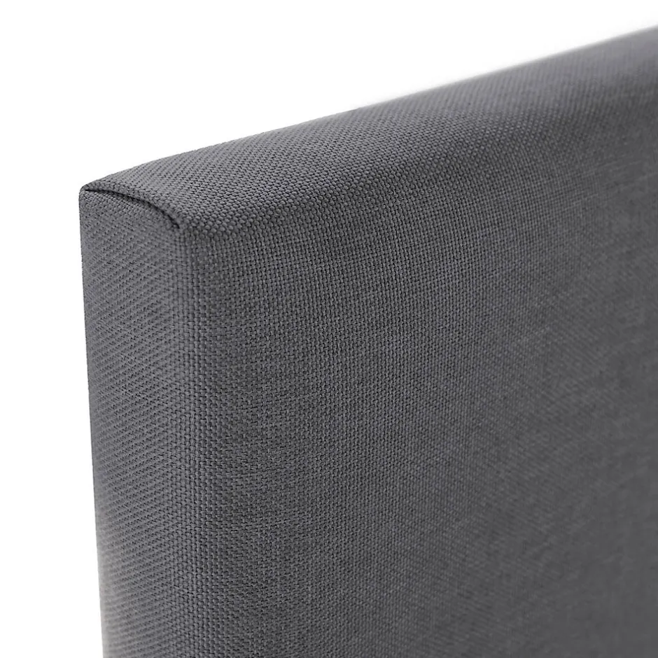 Vs Venta-Stock Sommier tapissier Aura + tête de lit 140x190 cm Gris Foncé, hauteur 30 cm