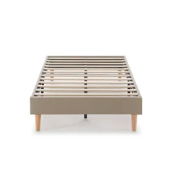Vs Venta-Stock Sommier tapissier Aura + tête de lit 90x190 cm Beige, hauteur 30 cm Discount