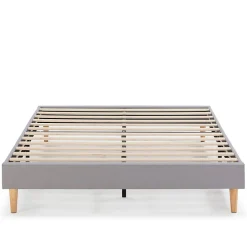 Vs Venta-Stock Sommier tapissier Aura 150x190 cm Gris clair, Hauteur 30 cm