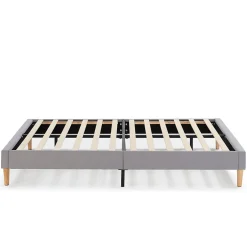 Vs Venta-Stock Sommier tapissier Aura 150x190 cm Gris clair, Hauteur 30 cm