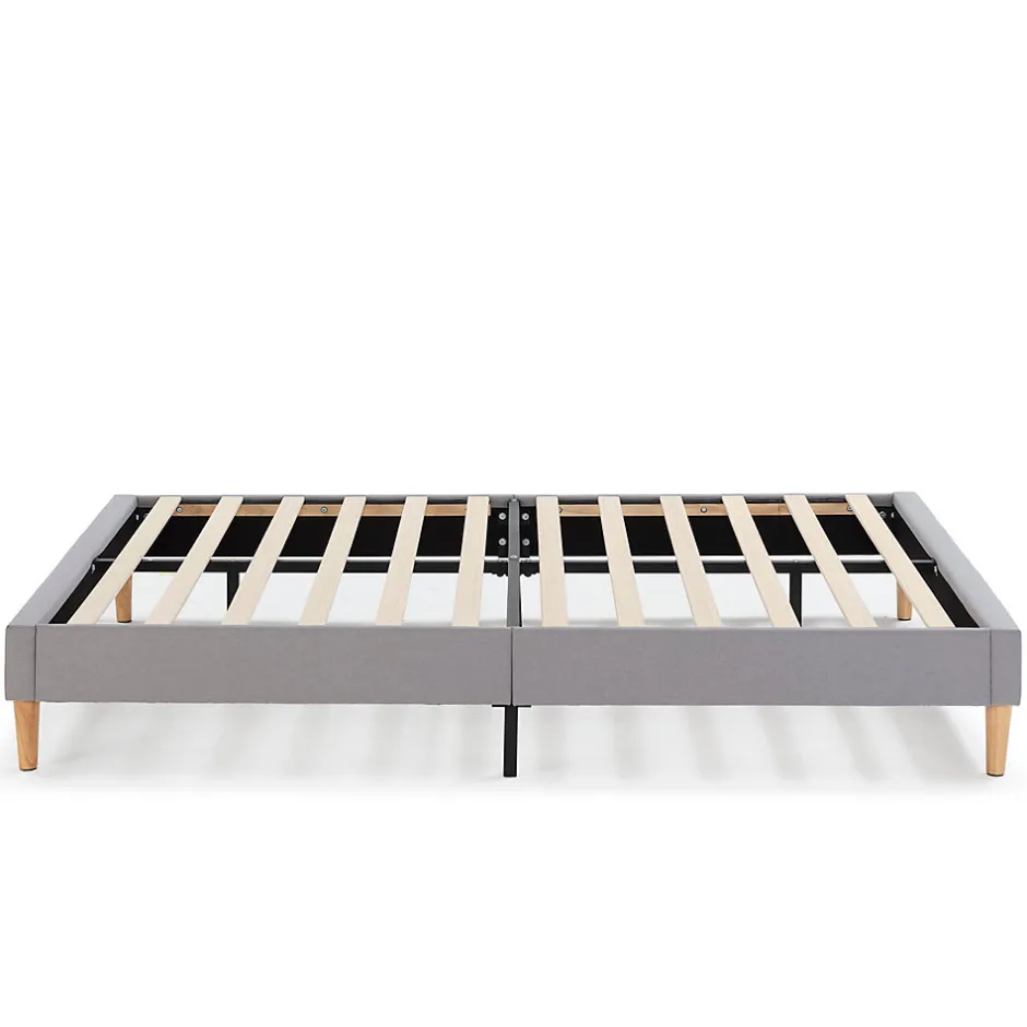 Vs Venta-Stock Sommier tapissier Aura 150x190 cm Gris clair, Hauteur 30 cm