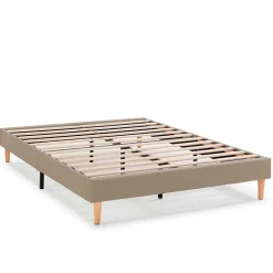 Vs Venta-Stock Sommier tapissier Aura 140x200 cm Beige, Hauteur 30 cm