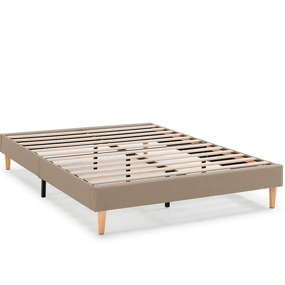 Vs Venta-Stock Sommier tapissier Aura 140x200 cm Beige, Hauteur 30 cm
