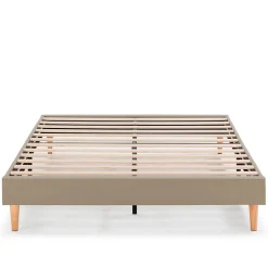 Vs Venta-Stock Sommier tapissier Aura 140x200 cm Beige, Hauteur 30 cm