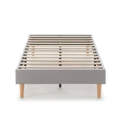 Vs Venta-Stock Sommier tapissier Aura 90x190 cm Gris clair, Hauteur 30 cm