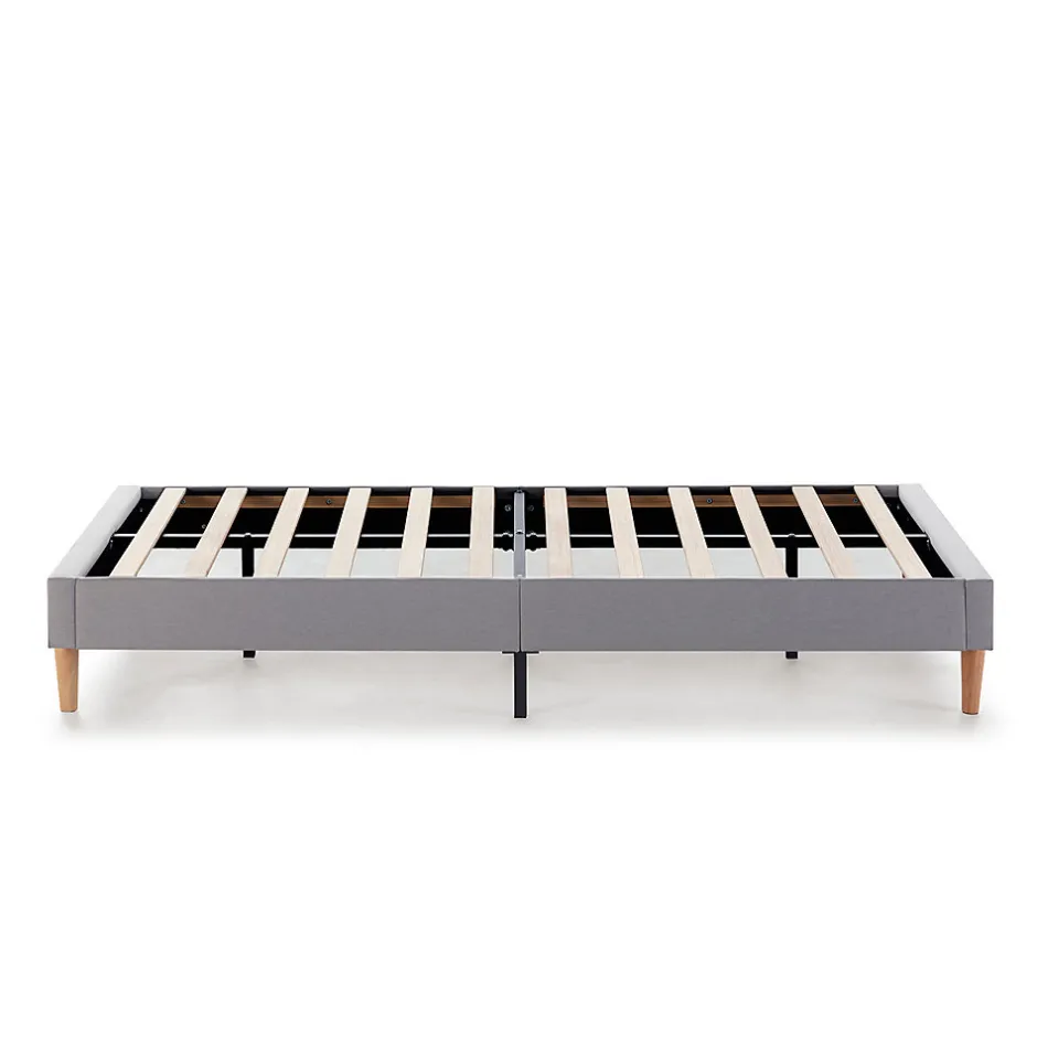 Vs Venta-Stock Sommier tapissier Aura 90x190 cm Gris clair, Hauteur 30 cm