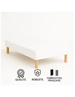 By Sommiflex. SOMMIER TAPISSIER BLANC 90x190 cm FABRICATION FRANÇAISE ARTISANALE PIEDS OFFER Discount