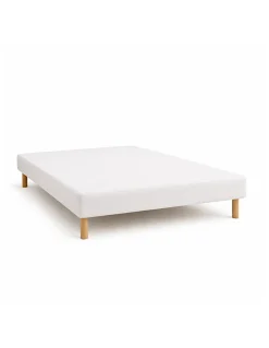 By Sommiflex. SOMMIER TAPISSIER BLANC 120x190 cm FABRICATION FRANÇAISE ARTISANALE PIEDS OFFERTS HAUTEUR avec PIEDS 27 cm