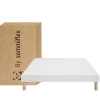 By Sommiflex. SOMMIER TAPISSIER BLANC 90x200 cm FABRICATION FRANÇAISE ARTISANALE PIEDS OFFERTS HAUTEUR avec PIEDS 27 cm New