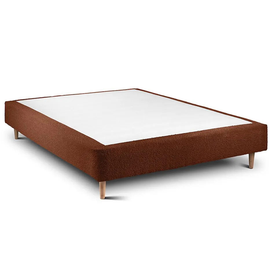 Sommeil De Plomb Sommier Tapissier Bouclette Terracotta 140x200 H35cm
