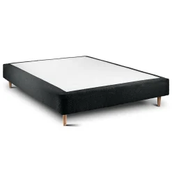 Sommeil De Plomb Sommier Tapissier Bouclette Noir 135x190 H35cm