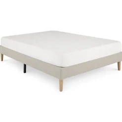 Idimex Sommier tapissier BREST 160 x 200 cm revêtement tissu - Beige