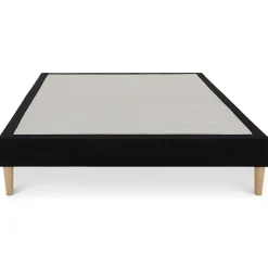 Idimex Sommier tapissier BREST 160 x 200 cm revêtement tissu - Noir