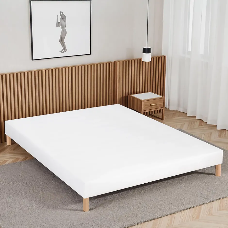 Bellecour Sommier tapissier Constantine 80x200 cm Epaisseur 18 cm Blanc (pieds non inclus) Discount