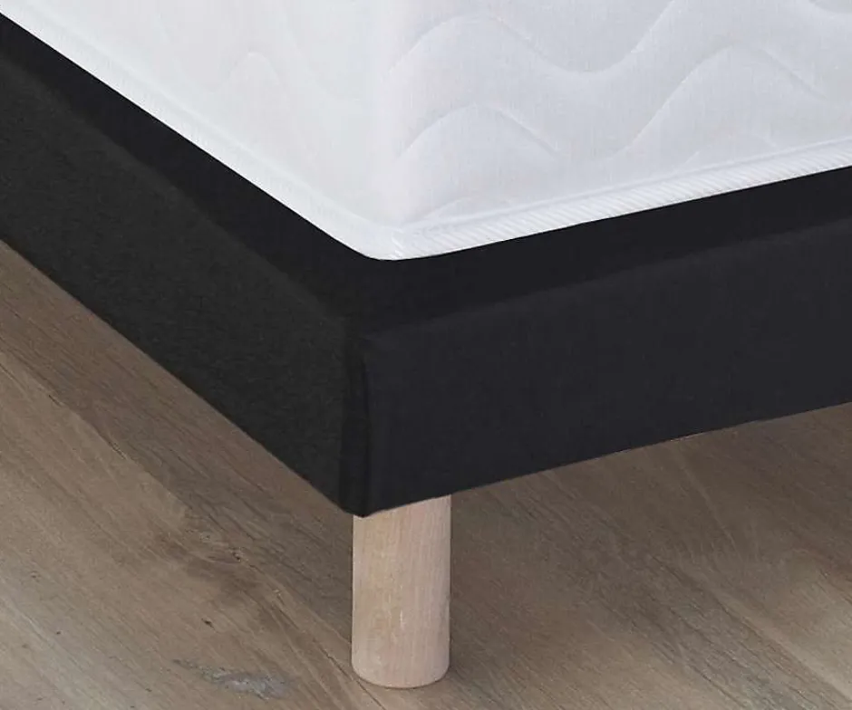 Idliterie Sommier tapissier gris anthracite noir 90x200