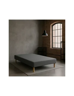 By Sommiflex. SOMMIER TAPISSIER GRIS 140x190 cm FABRICATION FRANÇAISE ARTISANALE PIEDS OFFER Best