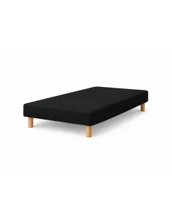 By Sommiflex. SOMMIER TAPISSIER NOIR 90x190 cm FABRICATION FRANÇAISE ARTISANALE PIEDS OFFERTS HAUTEUR avec PIEDS 27 cm