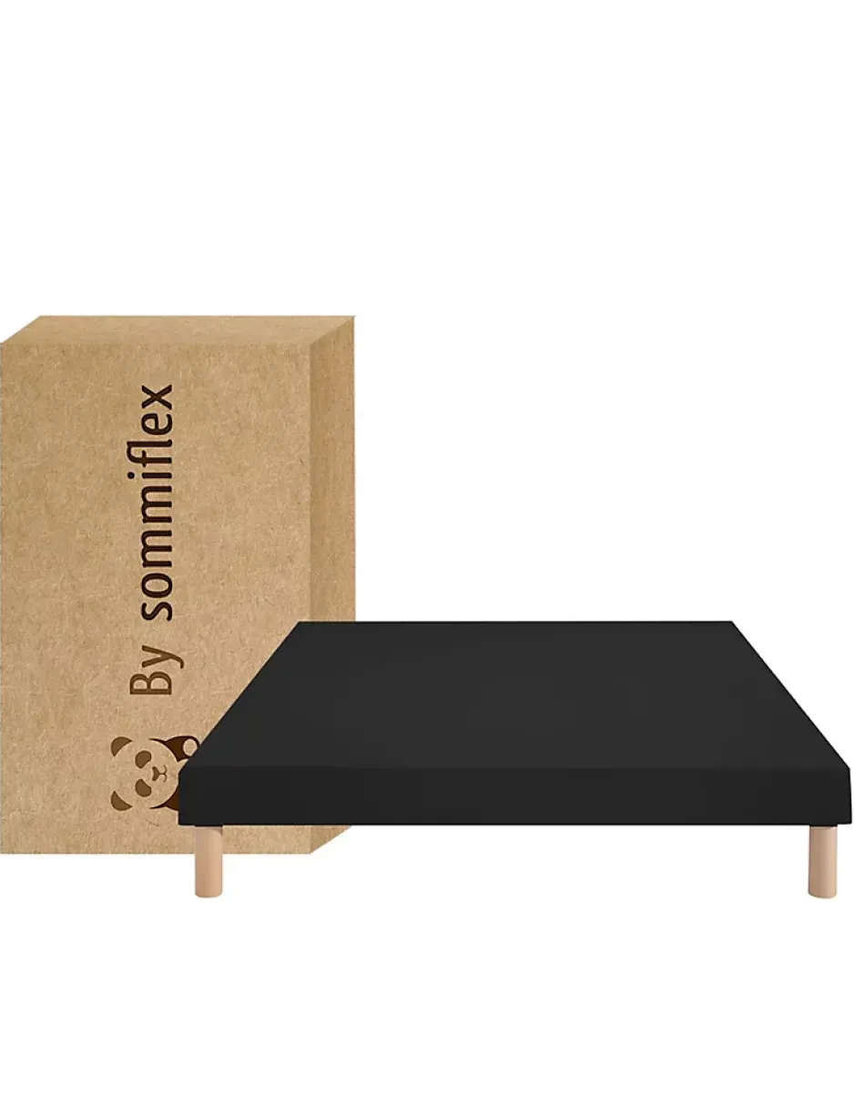 By Sommiflex. SOMMIER TAPISSIER NOIR 70x190x2 (140x190) FABRICATION FRANÇAISE ARTISANALE PIEDS OFFERTS HAUTEUR avec PIEDS 27 cm Online