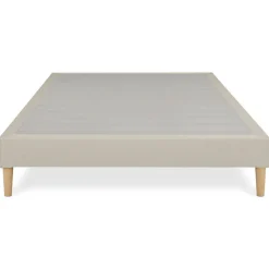 Idimex Sommier tapissier QUIMPER 140 x 190 cm revêtement tissu - Beige