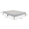 Idimex Sommier tapissier QUIMPER 140 x 190 cm revêtement tissu - Gris Discount