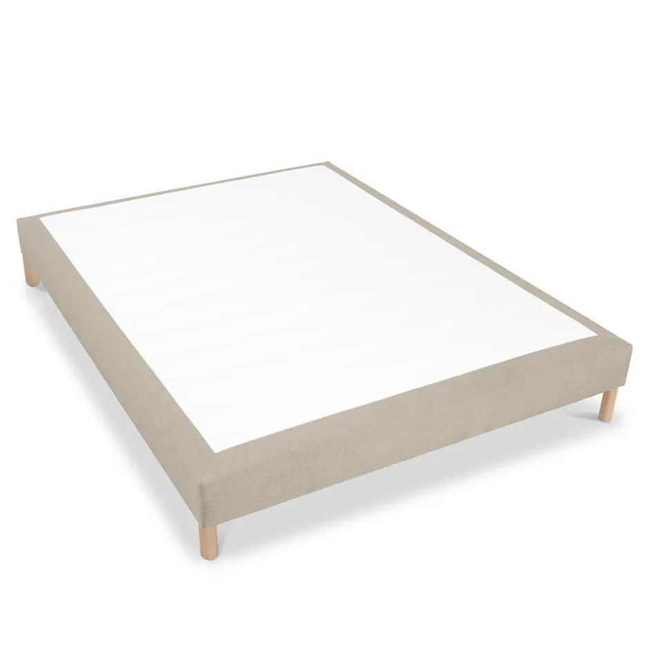 Bellecour Sommier tapissier Sisal 160x200 cm Epaisseur 18 cm Beige (pieds inclus)