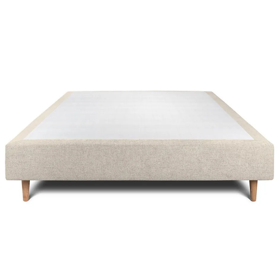 Sommeil De Plomb Sommier Tapissier Tissu Beige clair 160x200 H35cm