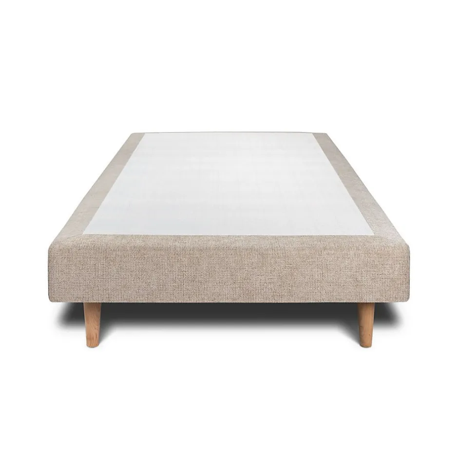 Sommeil De Plomb Sommier Tapissier Tissu Beige brun 90x200 H29cm Sale