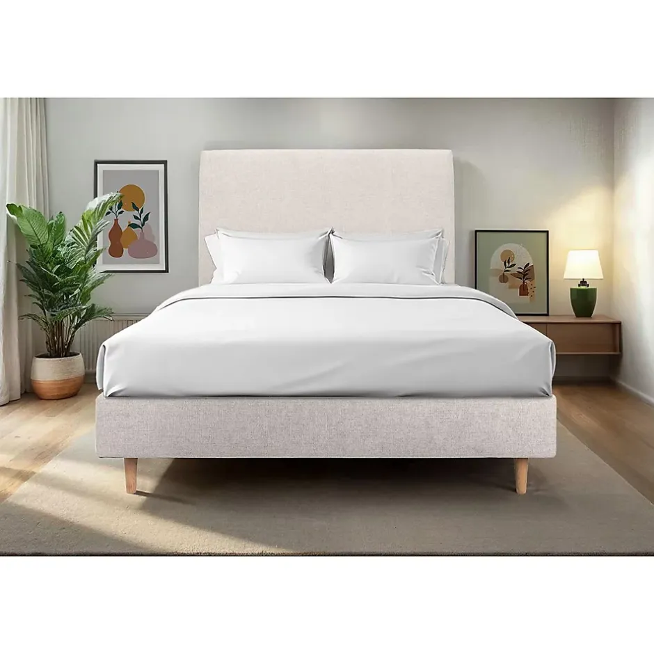 Sommeil De Plomb Sommier Tapissier Tissu Beige clair 150x190 H35cm Best
