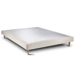 Sommeil De Plomb Sommier Tapissier Tissu Beige clair 135x190 H29cm