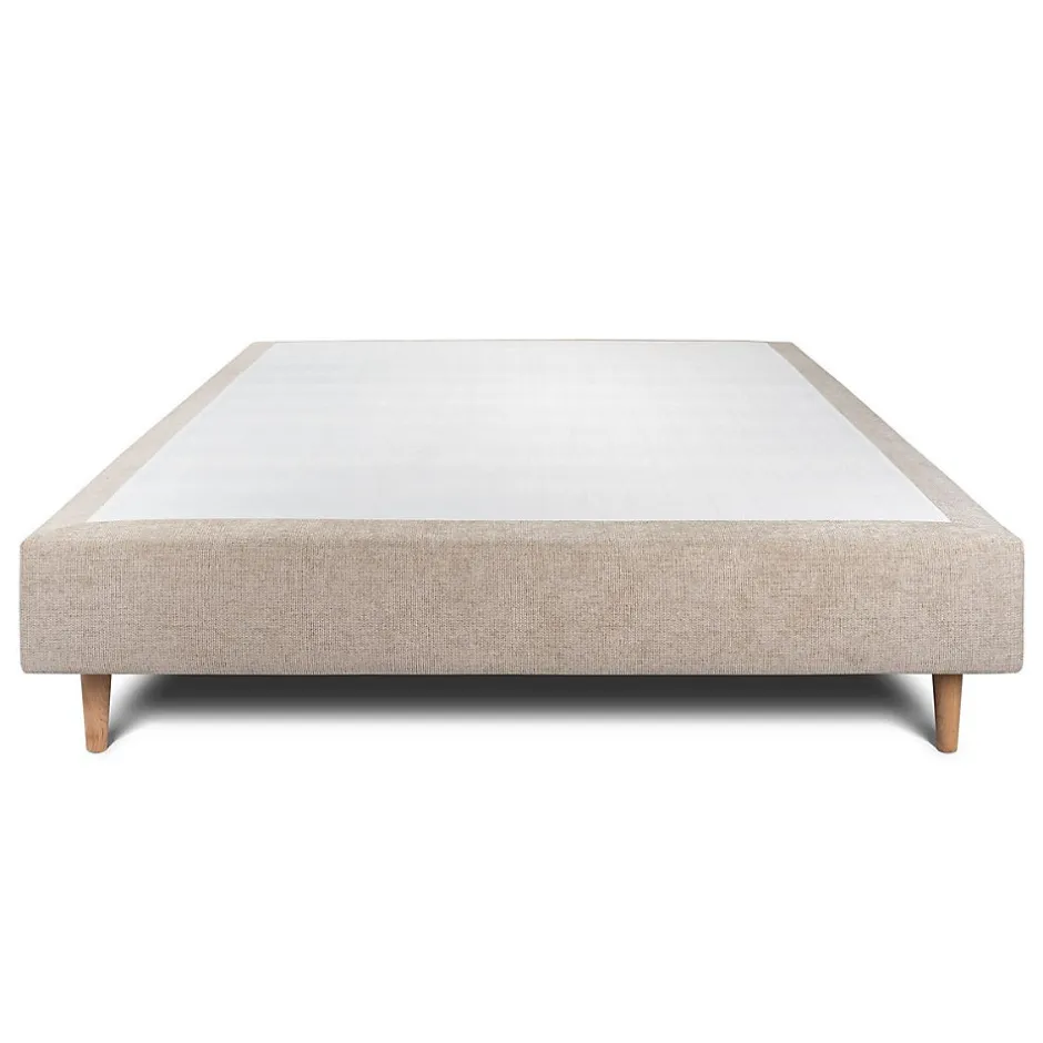 Sommeil De Plomb Sommier Tapissier Tissu Beige brun 140x190 H35cm