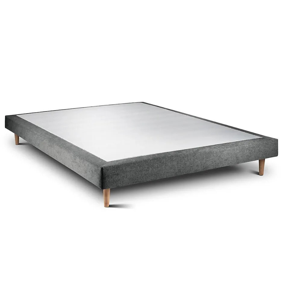 Sommeil De Plomb Sommier Tapissier Tissu Gris anthracite 150x200 H29cm