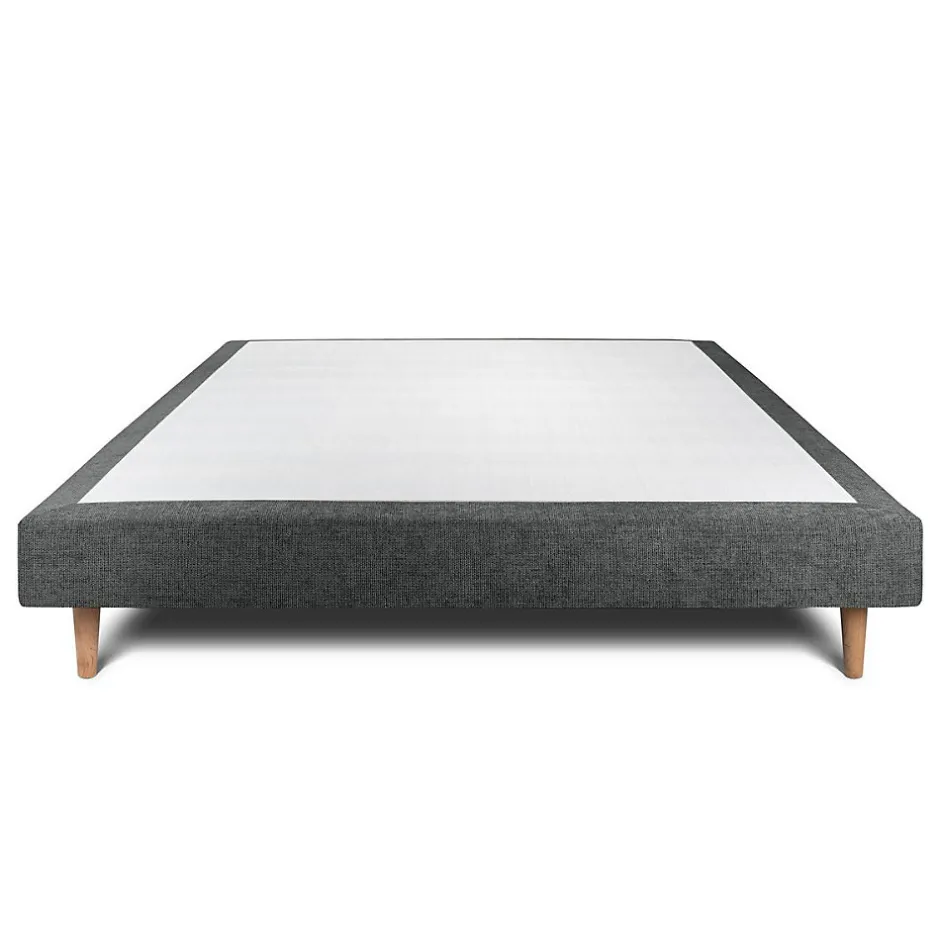 Sommeil De Plomb Sommier Tapissier Tissu Gris anthracite 150x200 H29cm
