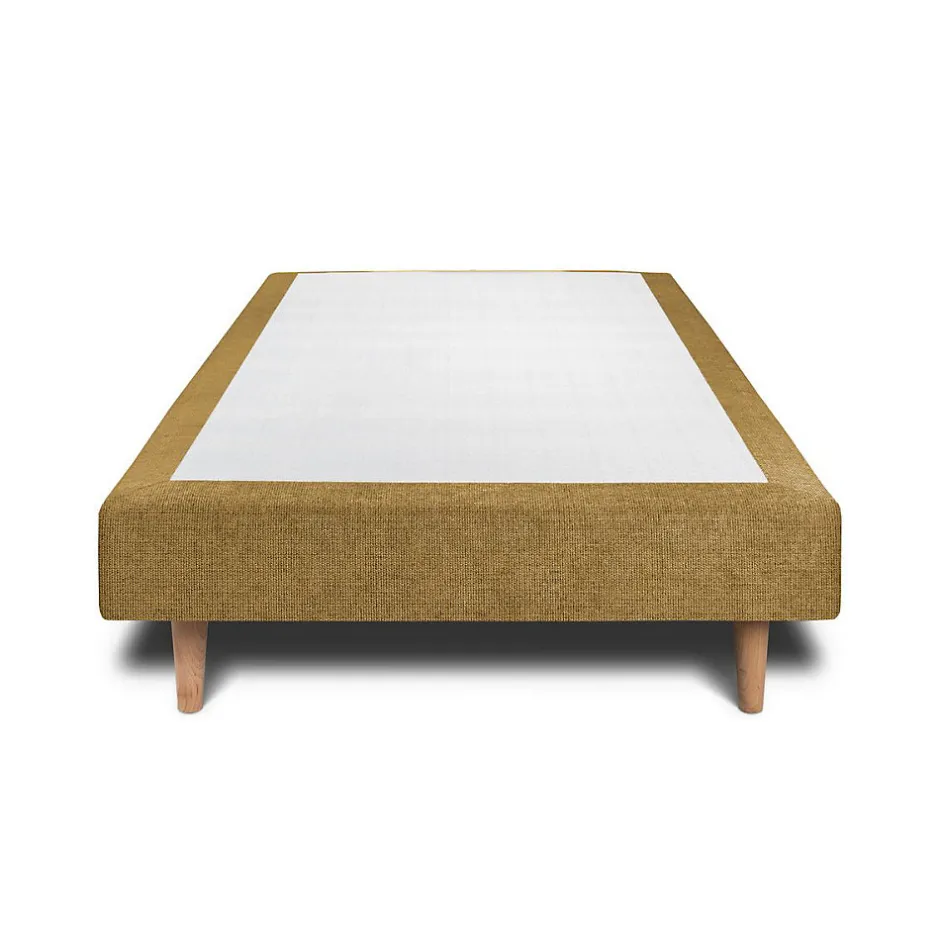 Sommeil De Plomb Sommier Tapissier Tissu Jaune 80x200 H35cm Online