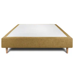 Sommeil De Plomb Sommier Tapissier Tissu Jaune 140x190 H35cm