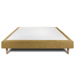 Sommeil De Plomb Sommier Tapissier Tissu Jaune 135x190 H29cm Best