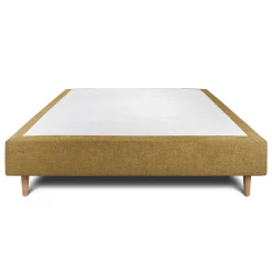 Sommeil De Plomb Sommier Tapissier Tissu Jaune 150x190 H35cm Hot