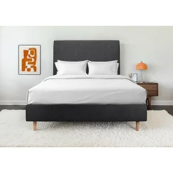 Sommeil De Plomb Sommier Tapissier Tissu Noir 150x200 H35cm