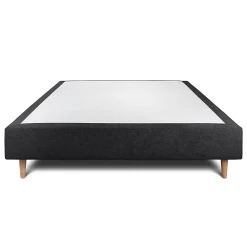 Sommeil De Plomb Sommier Tapissier Tissu Noir 150x200 H35cm