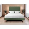 Sommeil De Plomb Sommier Tapissier Tissu Vert 135x190 H29cm New