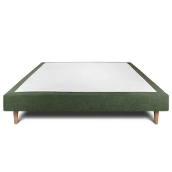 Sommeil De Plomb Sommier Tapissier Tissu Vert 135x190 H29cm New
