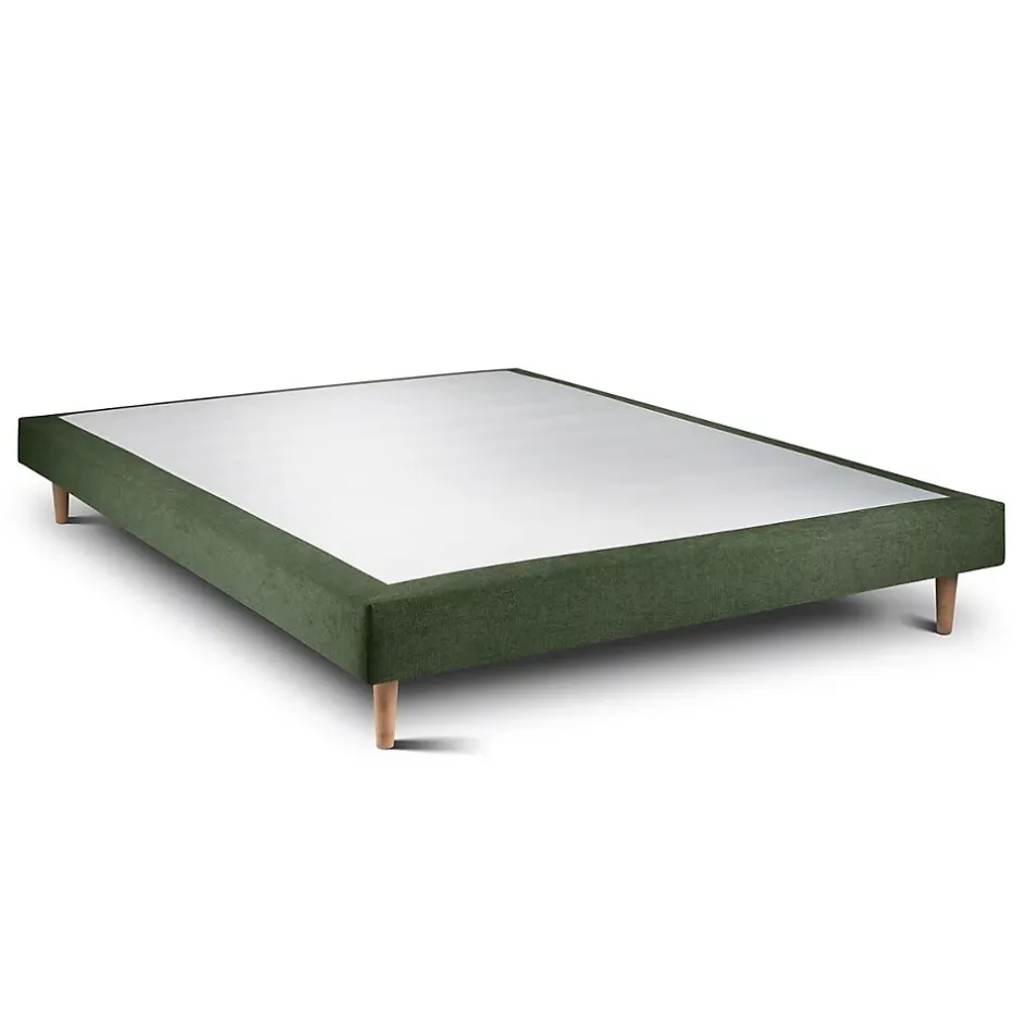 Sommeil De Plomb Sommier Tapissier Tissu Vert 135x190 H29cm New