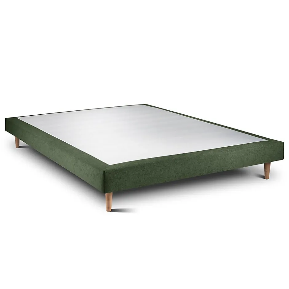 Sommeil De Plomb Sommier Tapissier Tissu Vert 140x200 H29cm