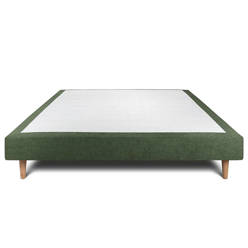 Sommeil De Plomb Sommier Tapissier Tissu Vert 140x200 H29cm